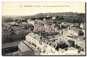 Old Postcard Redon Panoramic taken from the Tower