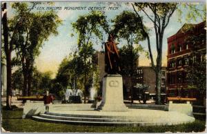 General Macomb Monument Detroit Michigan c1910 Vintage Postcard N10