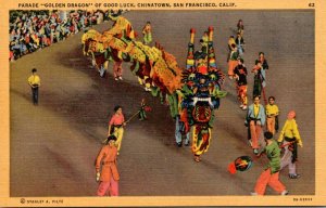 California San Francisco Chinatown Parade Golden Dragon Of Good Luck