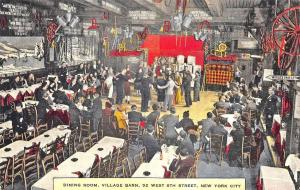 New York NY Village Barn Interior Dancing Restaurant Linen Postcard