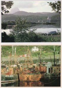 Lochinver Fishing Boats 2x Painting Postcard s