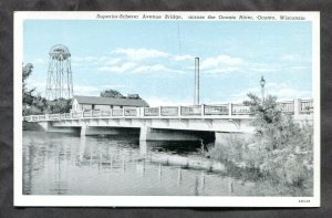 dc884 - OCONTO Wis 1920s Bridge Postcard