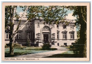 Moose Jaw Saskatchewan Canada Postcard Public Library c1940's Unposted