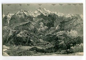 401301 SWITZERLAND mountaineering MAP Vintage postcard