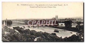 Postcard General view and Old Tours Loire West Coast