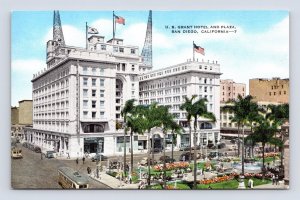 US Grant Hotel San Diego California UNP Linen Postcard N12