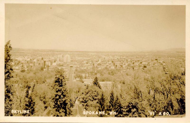 WA - Spokane. Skyline View    *RPPC