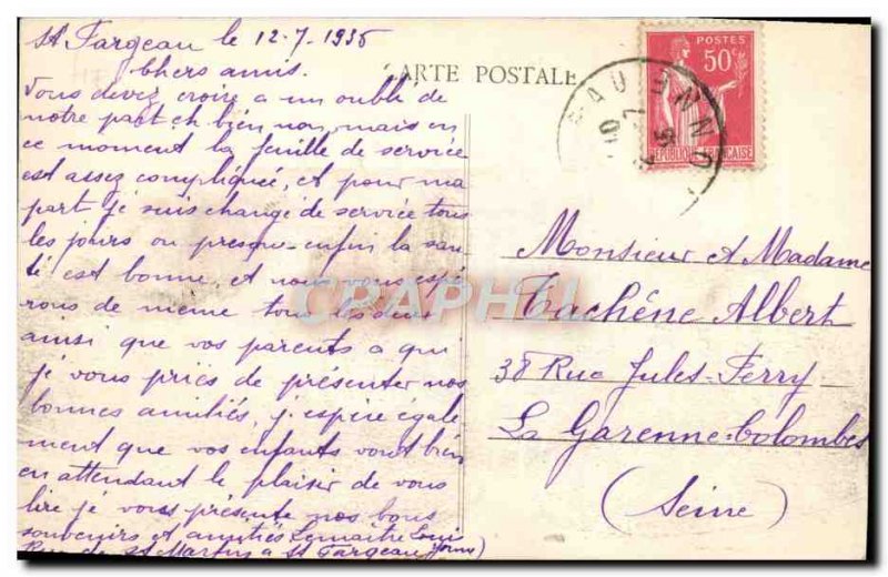 Old Postcard St Fargeau Le Chateau has theft & # 39Oiseau