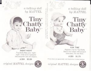 Mattel Tiny Chatty Baby Sales Literature