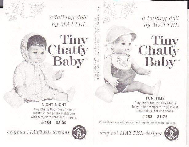 Mattel Tiny Chatty Baby Sales Literature
