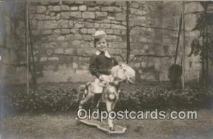 Child on Rocking Horse Unused minimal yellowing on back from age