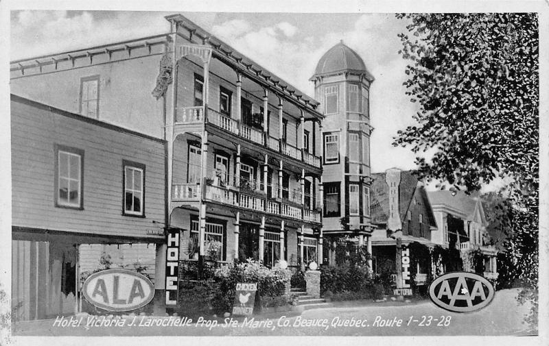 Ste Marie Beuce Quebec Canada 1941 Postcard Hotel Victoria