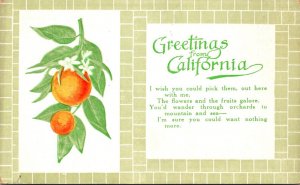 California Greetings With Oranges