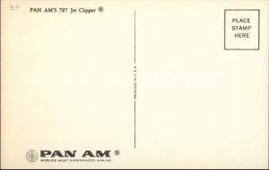 Pan Am American Airlines 707 Jet Clipper Airplane AIR LINE ISSUED Postcard