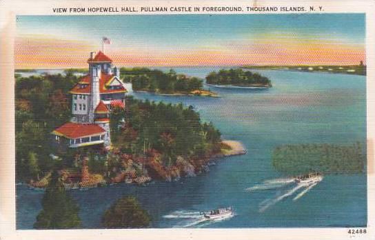 New York Thousand Islands View From Hopewell Hall Pullman Castle In Foregound...