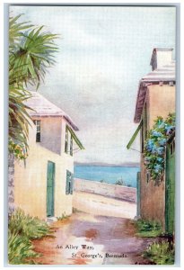 St. Georges Bermuda Postcard An Alley Way View c1905 Unposted Antique