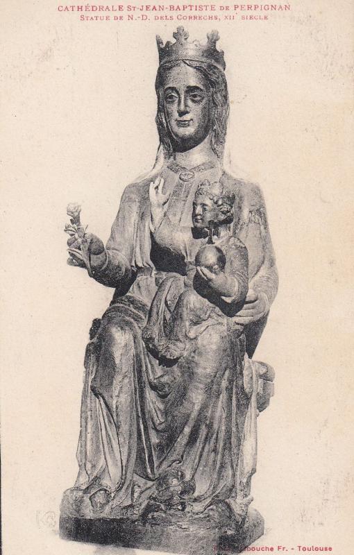 Jean Baptiste De Perpignan Statue Holy Mary Jesus Madonna Antique Postcard