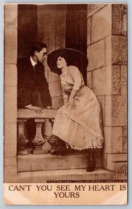 Can't You See My Heart Is Yours, 1911 Roth & Langley Sepia Greetings Postcard