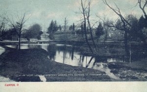 Vintage Postcard 1910s West Lawn Cemetery Where Remains President Mckinley ME