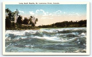 c1910 MONTREAL ST LAWRENCE RIVER LONG SAULT RAPIDS VALENTINE POSTCARD P1771