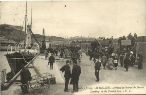 PC UNITED KINGDOM, JERSEY, ST HELIER, FRENCH BOAT, Vintage Postcard (b31014)