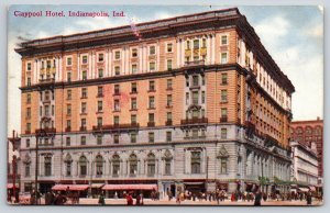 Indianapolis Indiana~Panorama Claypool Hotel~Vintage Postcard