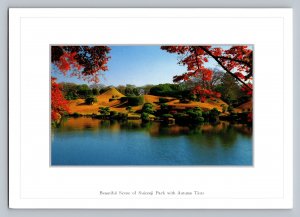 Japan beautiful scene of suizenji park with autumn tints