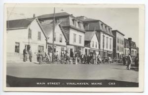Vinalhaven ME Street View Making a Movie Store Fronts RPPC Real Photo Postcard