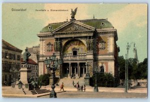 1910 Dusseldorf Regierungsbezirk Germany Postcard Kunsthalle Bismarck Monument