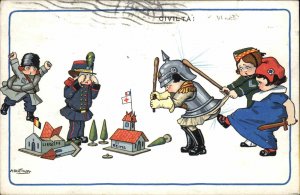 Bertiglia WWI French and Belgians Attack German Soldiers Political Satire PC