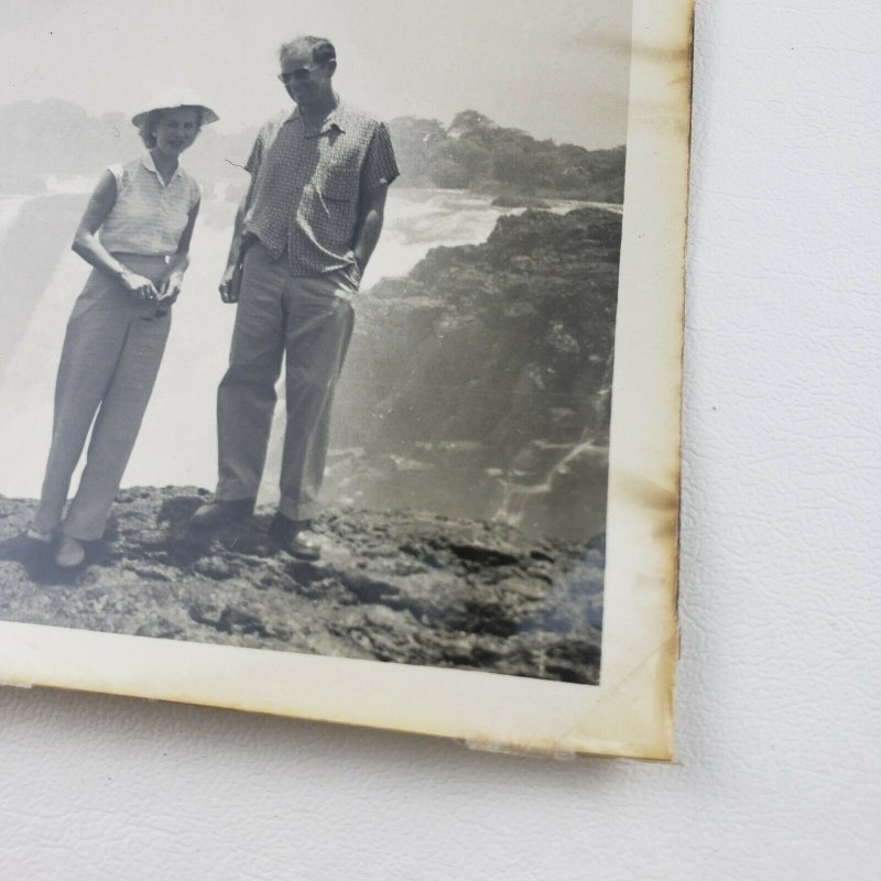 Victoria Falls Rhodesia Waterfall Zambezi River Mosi-oa Tunya Vtg 1955 Photo D95