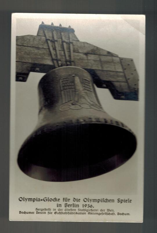 Mint 1936 Germany Olympics Bell Real Picture Postcard RPPC