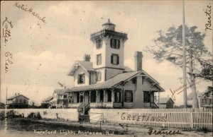 Anglesea New Jersey NJ Hereford Lighthouse 1900s-20s Vintage Postcard