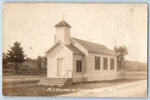 West Canaan New Hampshire NH Postcard RPPC Photo  ME Church Dirt Road 1917