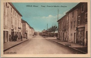 France Cercié Rhone Bourg Route de Belleville a Beaujeu Vintage Postcard 01.41