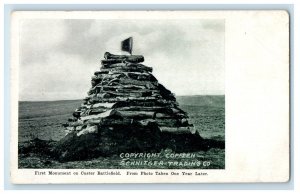 First Monument Custer Battlefield Taken One Year Later Unposted Vintage Postcard