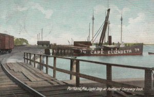 PORTLAND , Maine , 1914 ; CAPE ELIZABETH LIGHTSHIP at dock