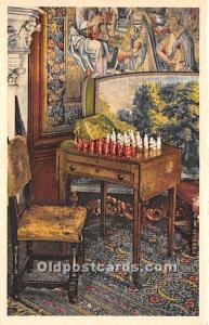 Napoleon's Chessmen and Table at Biltmore House & Gardens Chess Postcard