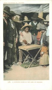 Postcard C-1910 Central American Gambling scene land of Manana undivided 23-1191