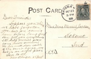 G96/ Raton New Mexico Postcard 1908 Colfax County Court House Goat Hill