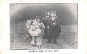 Major and Mrs Mite and Baby Real Photo Unused 