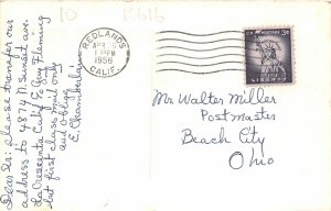 G88/ Redlands California Postcard RPPC 1956 U.S. Post Office Building