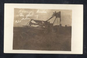 WORLD WAR 1 WWI BATTLE ACTION AZO SHELLING BOMB DAMAGE REAL PHOTO POSTCARD