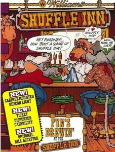 Shuffle Inn Arcade Flyer Original 1989 NOS Bowling Puck Game Artwork 8.5 x 11