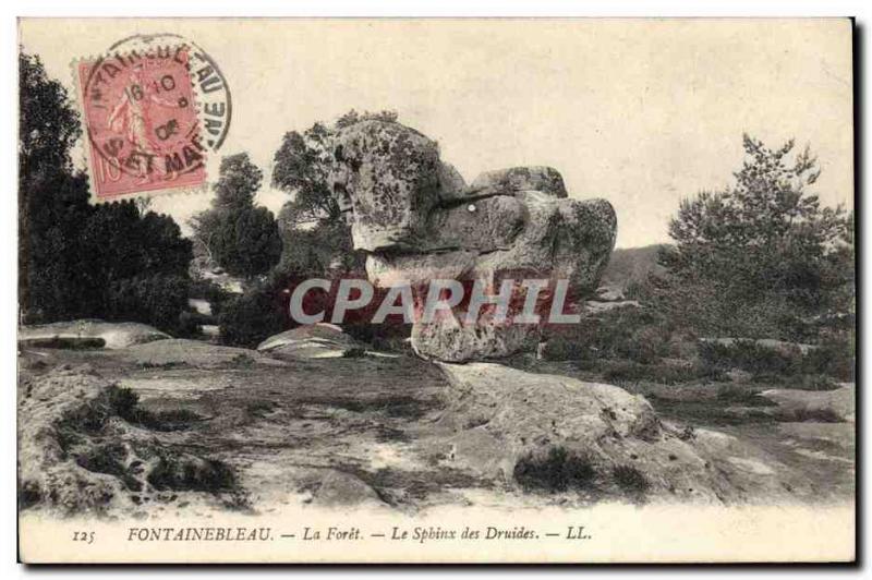 Old Postcard Dolmen Megalith Fontainebleau forest The Sphinx The Druids