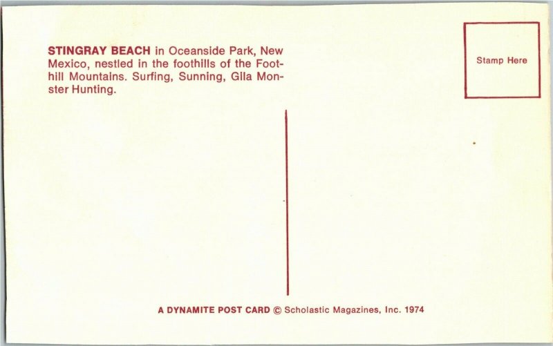 Comic Stingray Beach NM Dynamite Magazine for Kids c1974 Postcard L30