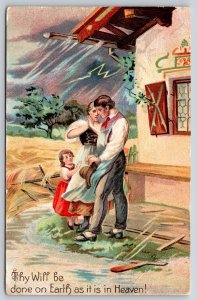 The Lord's Prayer~Thy Will Be Done On Earth As In Heaven~c1910 Vintage Postcard