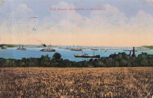 Kiel Germany Imperial Navy High Seas Fleet Warships Postcard 1912 WWI Era