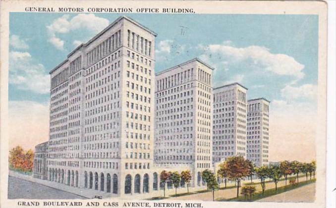 Michigan Detroit General Motors Corporation Office Building 1924
