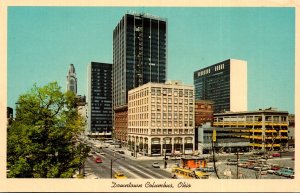 Ohio Columbus Downtown Showing Sheraton Motor Hotel City National Bank and Br...